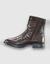 Botillons zippés cuir fourrés laine - jusqu'au 46 (marron)