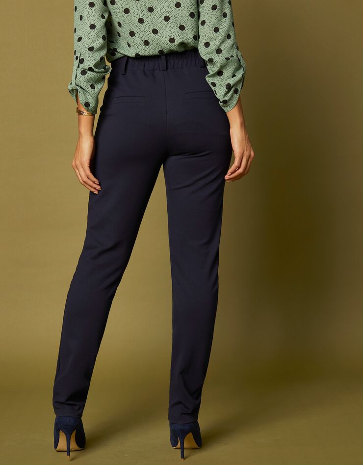 Pantalon chino uni, maille milano (marine) Pantalon chino uni, maille milano (marine)