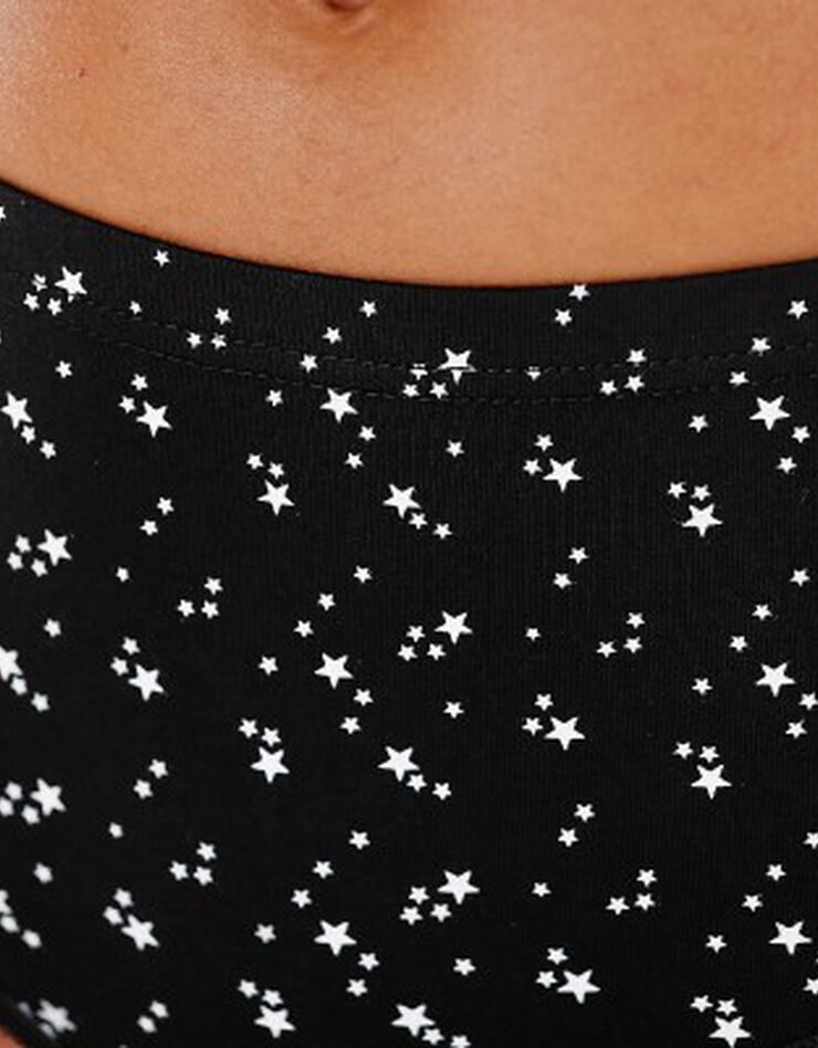 Culotte coton maxi imprimé étoiles - lot de 6 (noir / blanc) Culotte coton maxi imprimé étoiles - lot de 6 (noir / blanc)