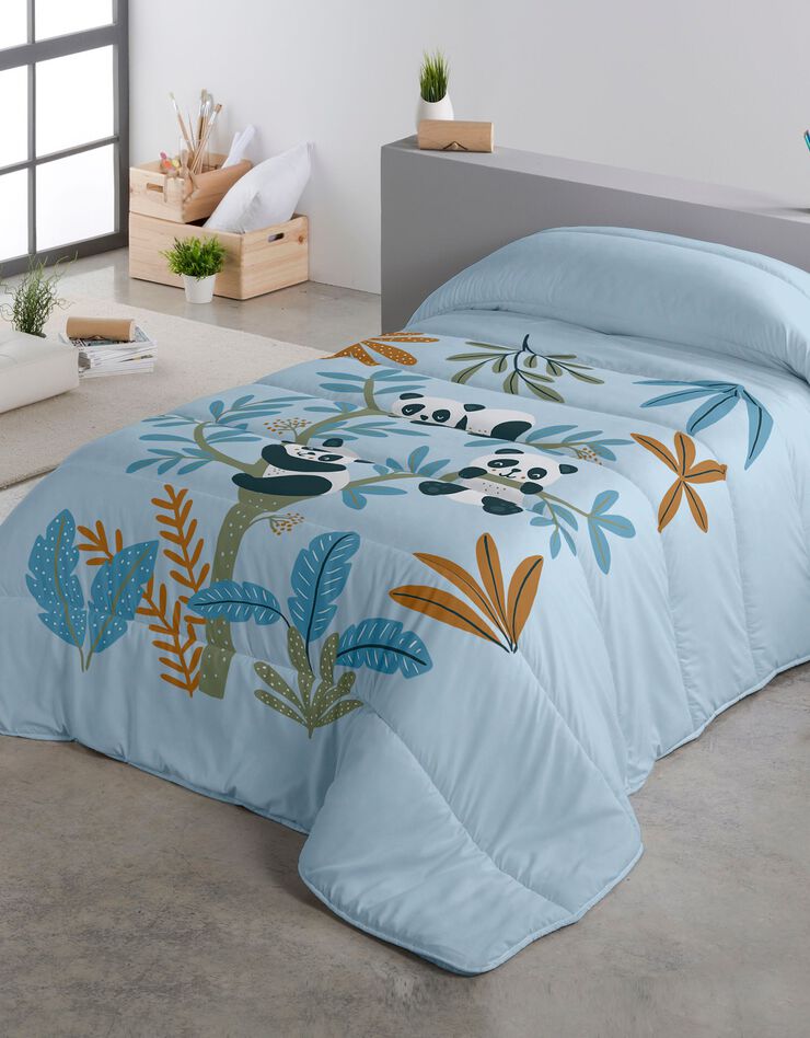 Couette enfant microfibre pandas 200 g/m² (bleu)
