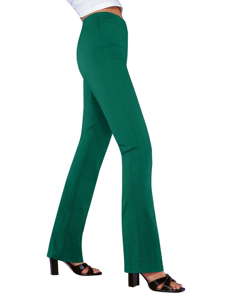 Legging bootcut uni, taille élastiquée (émeraude)