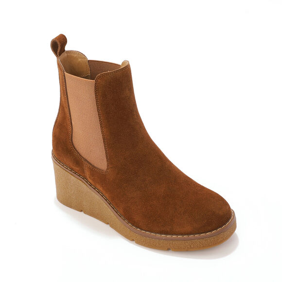 Boots "chelsea" compens&eacute;es (caramel)