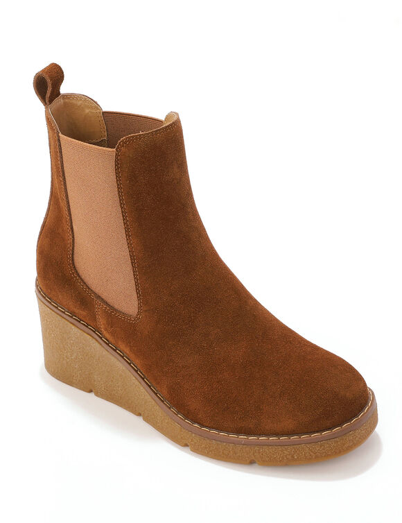 Boots "chelsea" compens&eacute;es (caramel)