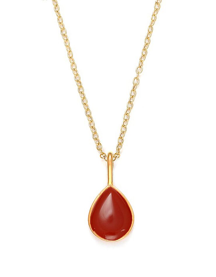 Collier pendentif Cornaline et chaîne dorée or fin (unique) Collier pendentif Cornaline et chaîne dorée or fin (unique)