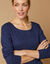T-shirt uni manches longues jersey coton biologique(**) (marine)