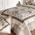 Couvre-lit patchwork imprimé fleurs (taupe)