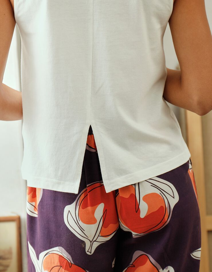 Tee-shirt imprimé pêche, collection "Odette Lepeltier" (blanc / terracotta) Tee-shirt imprimé pêche, collection "Odette Lepeltier" (blanc / terracotta)