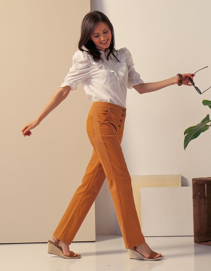 Pantalon droit en twill (caramel) Pantalon droit en twill (caramel)