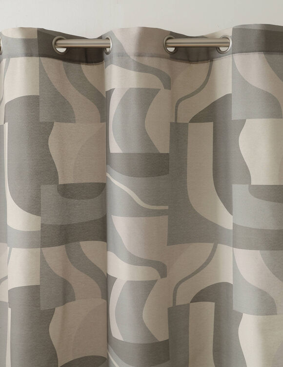 Rideau imprimé tamisant oeillets (naturel)