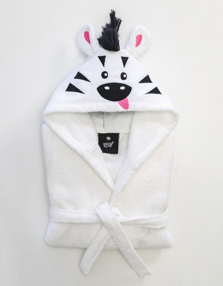 Peignoir de bain enfant zèbre éponge coton - 380g/m2 (blanc) Peignoir de bain enfant zèbre éponge coton - 380g/m2 (blanc)
