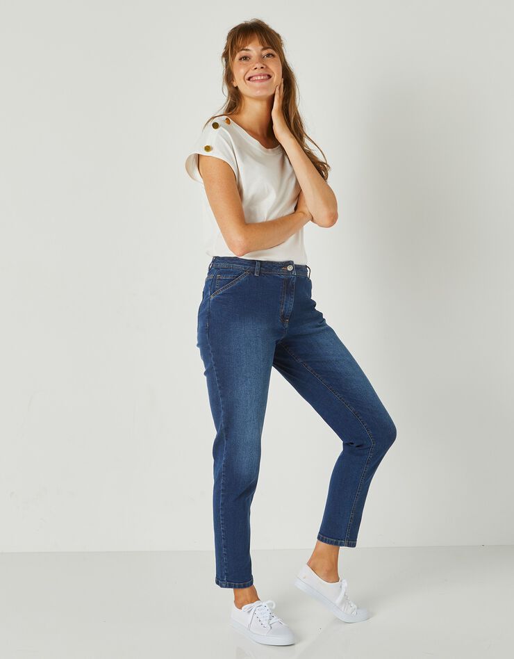 Pantalon mom, denim stretch (stone) Pantalon mom, denim stretch (stone)