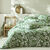 Linge de lit Chloé bicolore imprimé feuillage - en coton (vert)