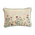 Coussin rectangulaire coton lin broderie fleurie (vert / orange)