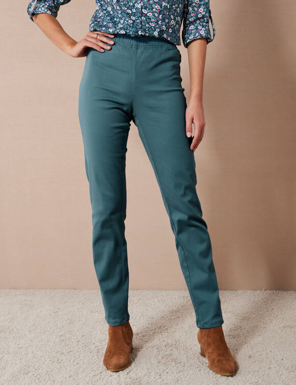 Pantalon sculptant, ceinture ventre plat (bleu canard)