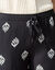 Pantalon large taille haute, viscose imprimée (noir / écru)