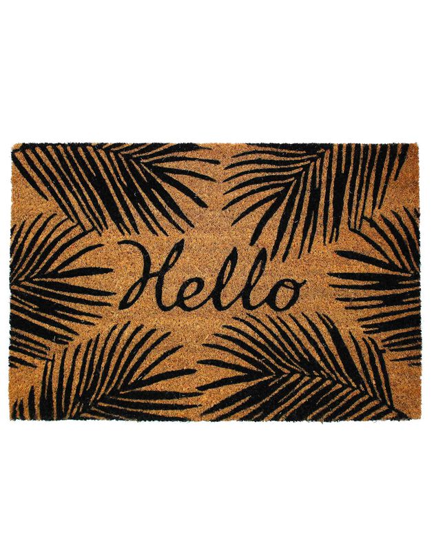 Paillasson coco imprimé Hello  (marron)