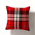 Coussin écossais en flanelle coton (rouge / gris)
