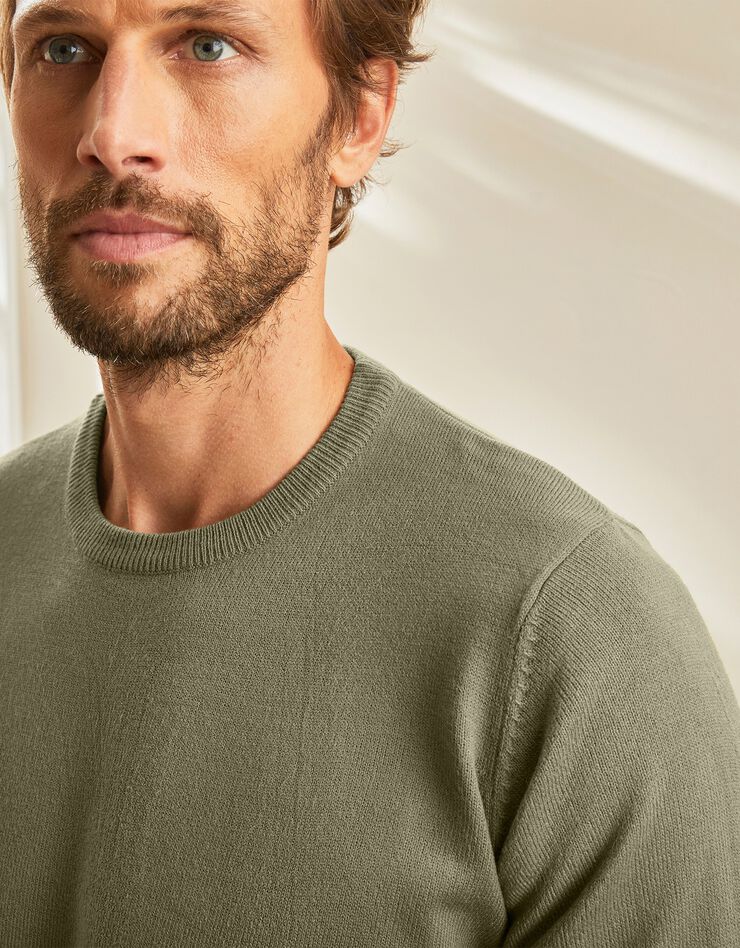 Pull uni col rond (vert) Pull uni col rond (vert)