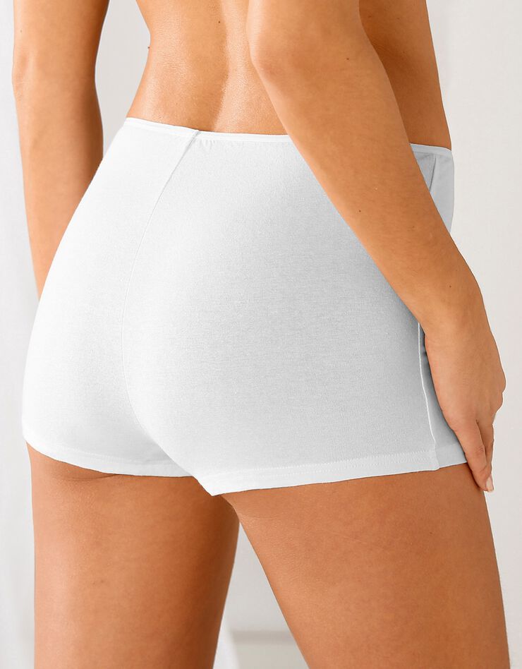 Boxer en coton extensible uni – Lot de 10 (blanc) Boxer en coton extensible uni – Lot de 10 (blanc)