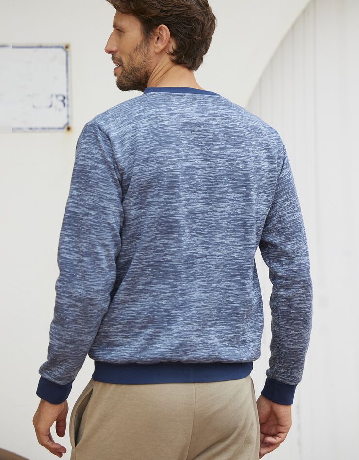 Sweat molleton effet chiné (marine chiné) Sweat molleton effet chiné (marine chiné)