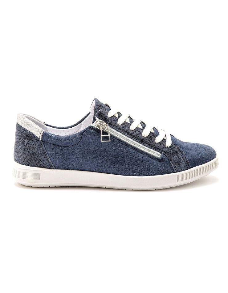 Baskets cuir lacées et zippées - bleu (bleu) Baskets cuir lacées et zippées - bleu (bleu)