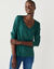T-shirt col V manches longues (eucalyptus)