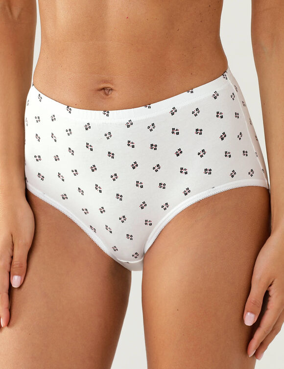 Culotte coton maxi imprim&eacute; minimaliste - lot de 6  (noir / blanc)
