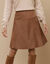 Jupe patineuse aspect suédine (caramel)