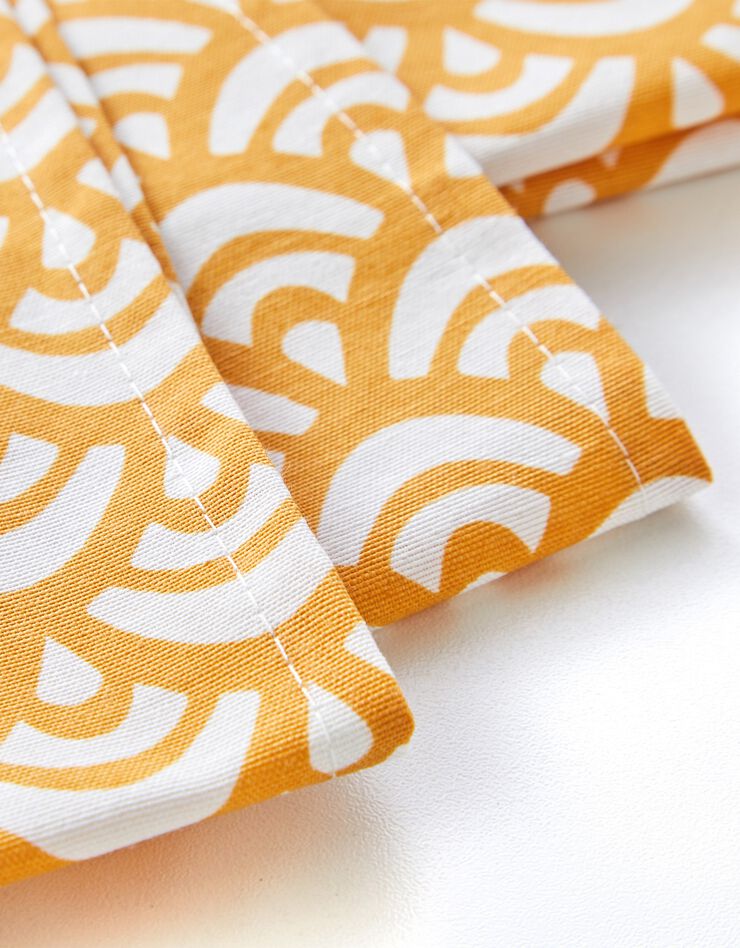Serviettes de table imprimé vagues - lot de 3 (jaune) Serviettes de table imprimé vagues - lot de 3 (jaune)