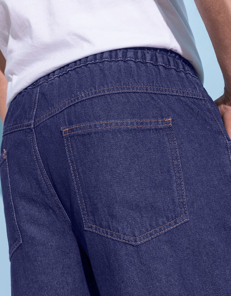 Jean denim léger taille élastiquée (stone)