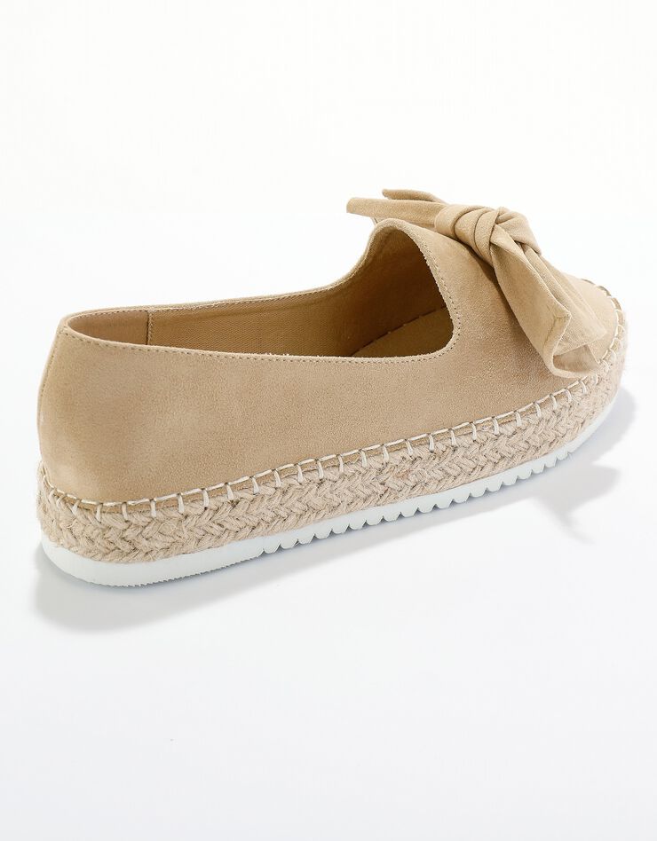 Mocassins espadrilles noeud à semelle corde crantée  (beige)