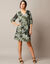 Robe housse imprimée, coton biologique** (noir / kaki)