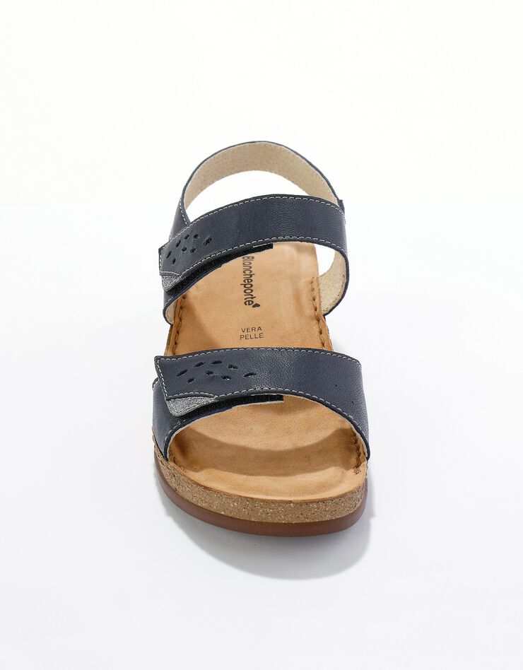 Sandales largeur confort en cuir - marine (marine)