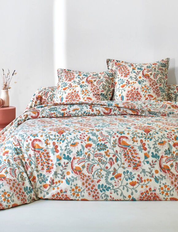 Linge de lit Amboise imprim&eacute; - coton 57 fils/cm&sup2; (sable)