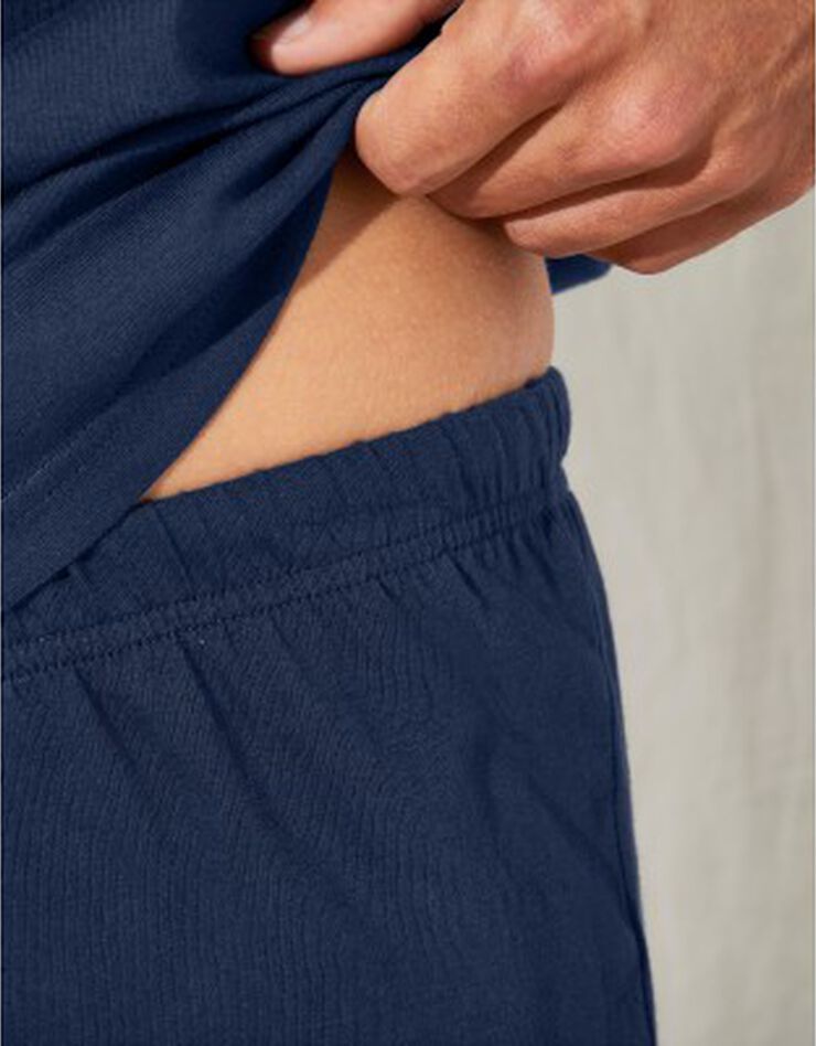 Pyjashort uni col V coton - lot de 2 (gris + marine) Pyjashort uni col V coton - lot de 2 (gris + marine)
