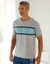 T-shirt pyjama manches courtes rayures  (gris / aqua)