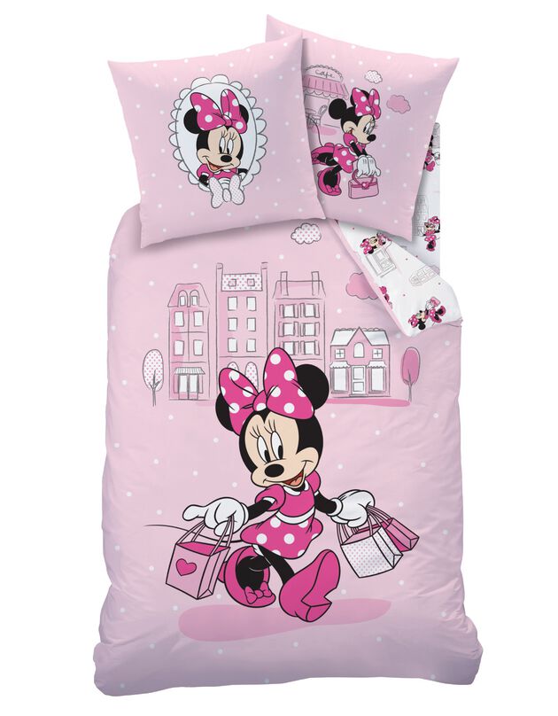 Parure de lit Minnie shopping - coton (rose) Parure de lit Minnie shopping - coton (rose)