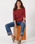 T-shirt maille brillante (bordeaux)