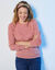 Pull col rond, laine d'agneau (rose chiné)