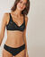Soutien-gorge forme crois&eacute;e uni brod&eacute; Olbia - sans armatures (noir)