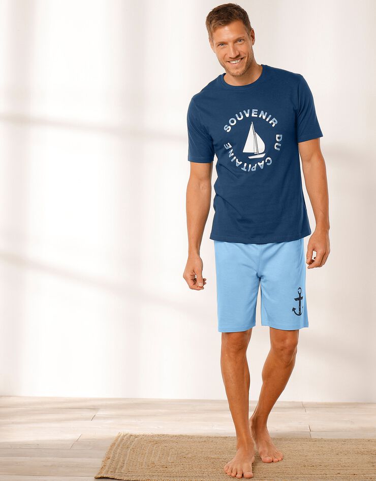 Short pyjama coton bleu ciel (bleu ciel) Short pyjama coton bleu ciel (bleu ciel)