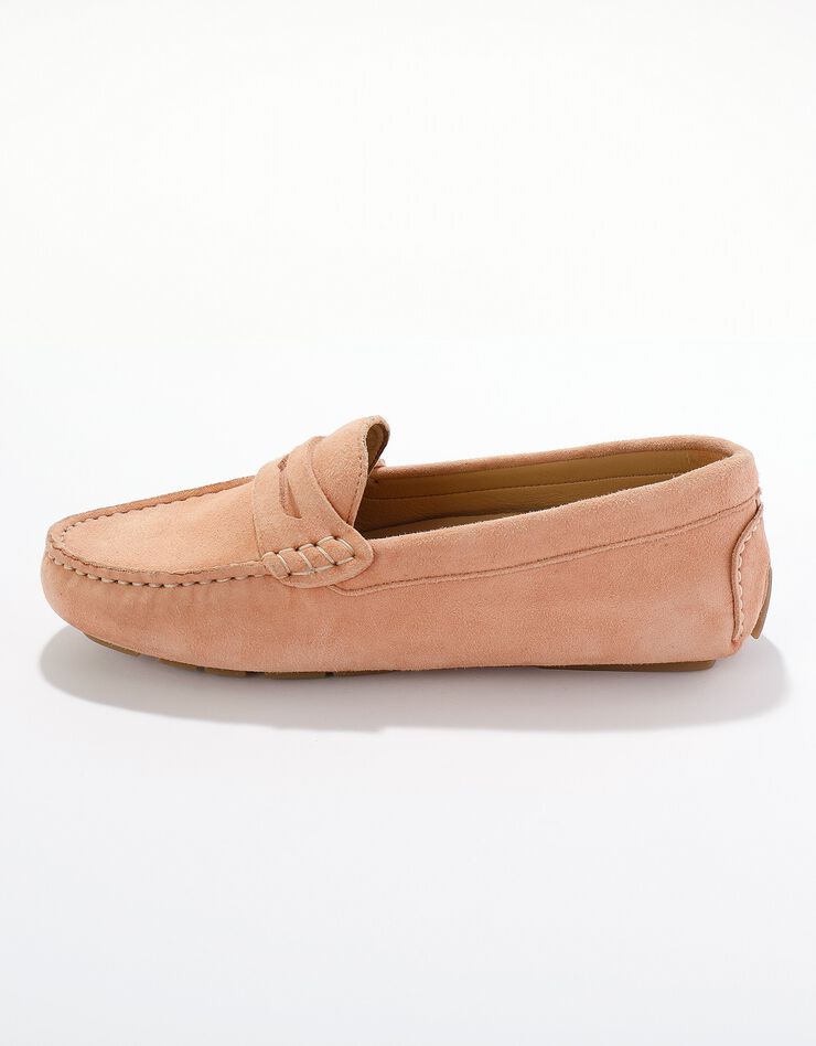 Mocassins en cuir velours (nude)