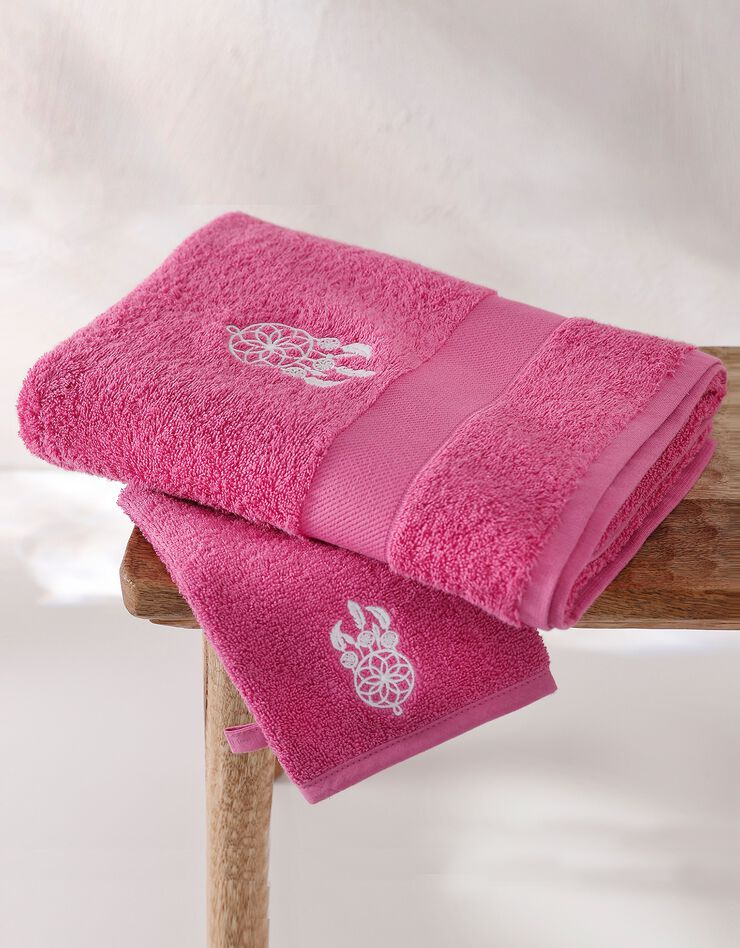Éponge coton broderie attrape rêves - 420g/m² (fuchsia) Éponge coton broderie attrape rêves - 420g/m² (fuchsia)