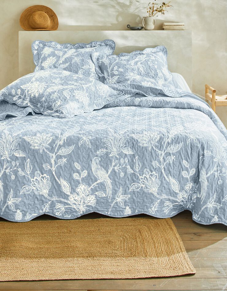 Couvre-lit matelassé microfibre réversible motifs perse (gris) Couvre-lit matelassé microfibre réversible motifs perse (gris)