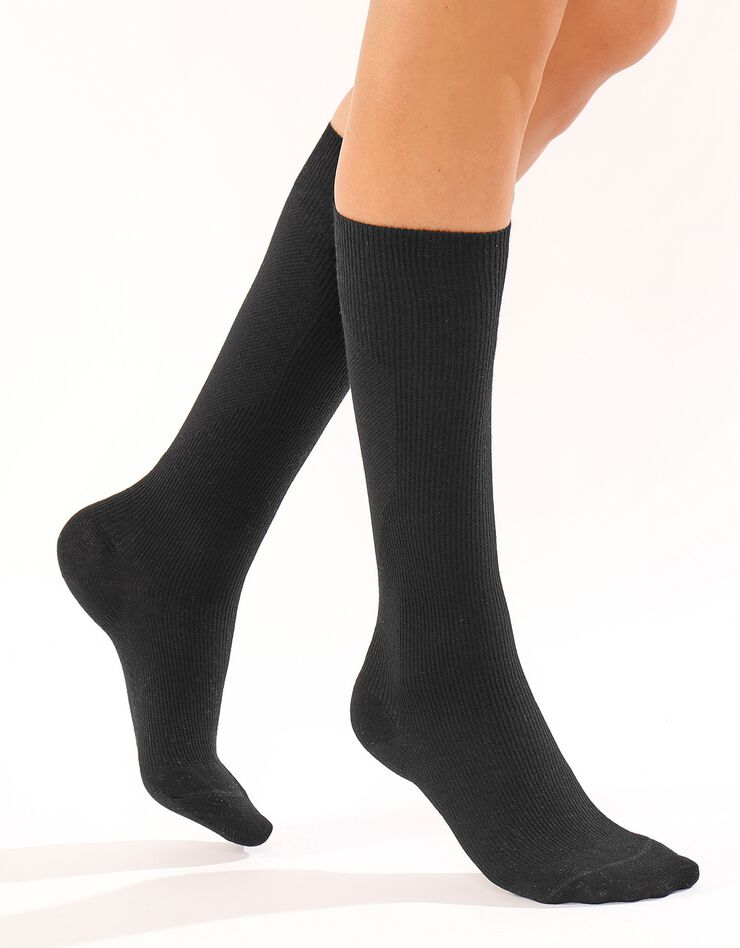 Chaussettes De Contention Mi-bas Classe 2 – Noir, Taille 39-42, Fait En France