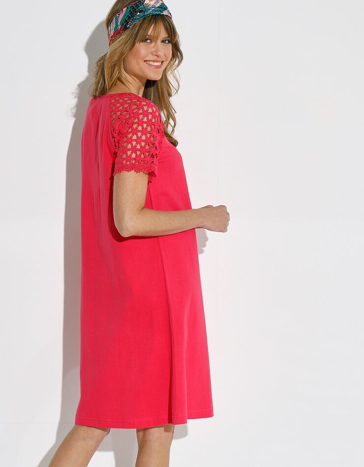 Robe maille manches courtes macramé (grenadine) Robe maille manches courtes macramé (grenadine)
