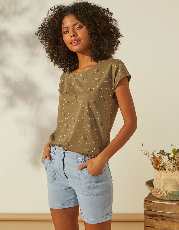 Tee-shirt imprimé - achat responsable (kaki) Tee-shirt imprimé - achat responsable (kaki)