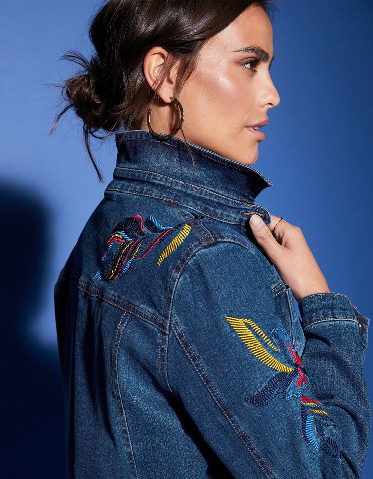Veste en jean brodée (stone) Veste en jean brodée (stone)
