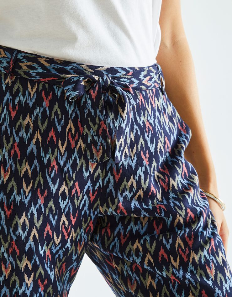 Pantalon 7/8ème fuselé imprimé graphique (marine) Pantalon 7/8ème fuselé imprimé graphique (marine)