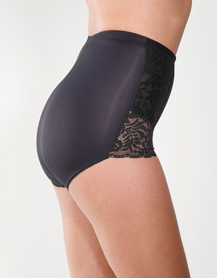 Gaine affinante plastron dentelle - maintien  (noir)